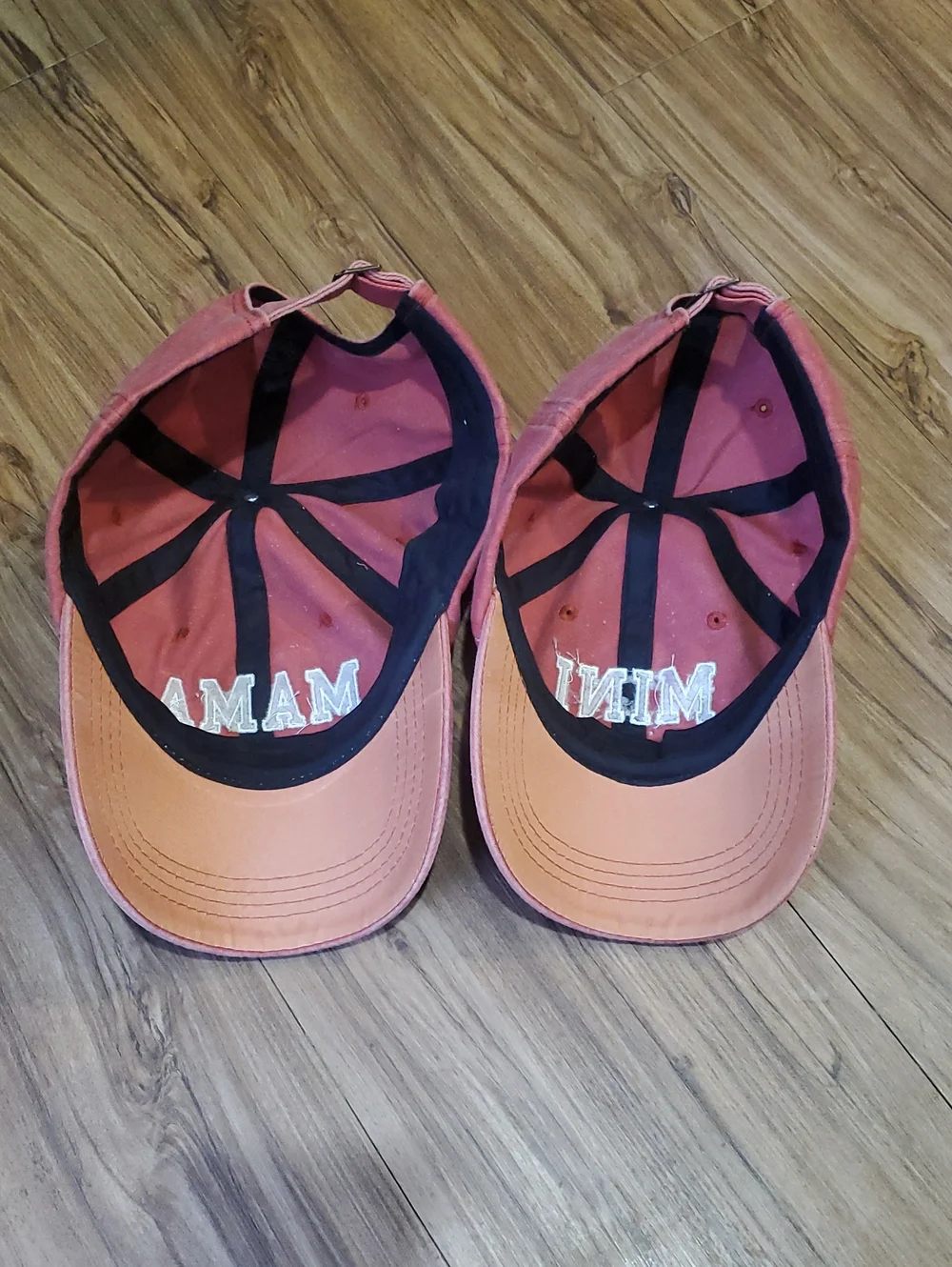 Mama & Mini Rust Orange Cotton Baseball Caps